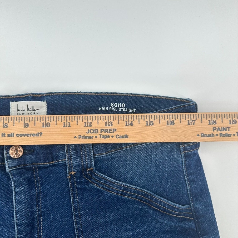 Nicole Miller Jeans Womens 12 Blue Denim Soho High-Rise Straight Leg Medium Wash - Picture 8 of 10
